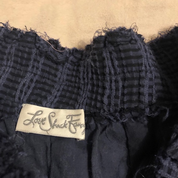 LoveShackFancy navy & black ruffle tier miniskirtM - Picture 7 of 9